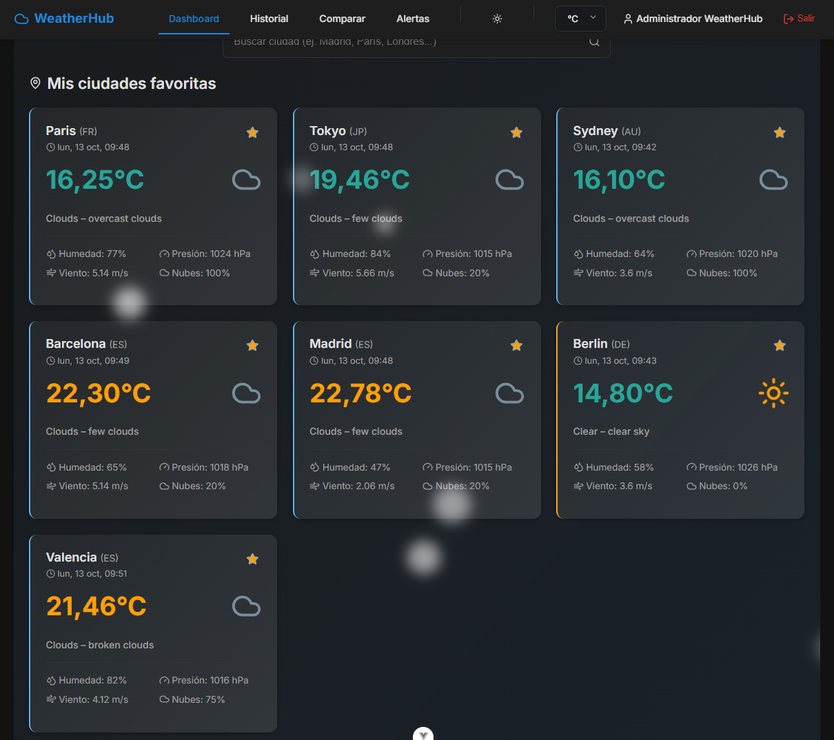 WeatherHub imagen 1